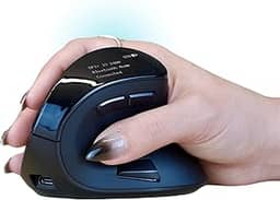 Ergodriven Mouse vertical Om Handshake | Mouse ergonômico sem fio | Recarregável | Interruptores de microforça de clique silencioso | Tela OLED | Reduz a tensão e a fadiga | Compatível com PC e Mac
