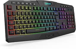 Teclado Gamer Redragon Harpe, Membrana, RGB, ABNT2, Wireless - K503-KS - Preto