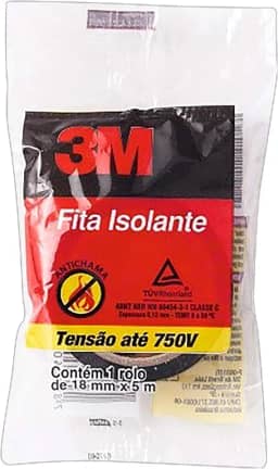 3M, Fita Isolante, 750V, 18mm x 5m, Preta
