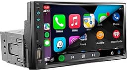 MULTIMÍDIA MP5, 1 DIN TELA DE 7' FULL TOUCH, FM, USB, SD CARD, AUXILIAR, BLUETOOTH, ESPELHA ANDROID E IOS, CARPLAY E ANDROID AUTO VIA FIO