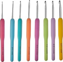 Kit de Agulha Para Crochê, NYBC, 8 Agulhas de Diferentes Tamanhos, Cabo de Plástico