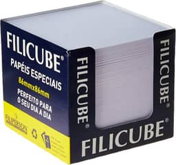 Bloco Para Recado Flicube 86x86x80 85g 700f Branco - Caixa com 1 Unidade, Filiperson, 00771, Multicolor