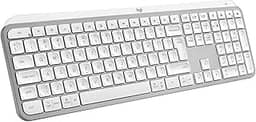 Teclado sem fio Logitech MX Keys S com Clique Silencioso, Teclas Programáveis, Iluminação Inteligente, Conexão Bluetooth ou Receptor USB Logi Bolt e Bateria Recarregável - Cinza Claro