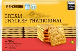 Biscoito Cream Cracker Rancheiro 300g – Duplamente Laminado, Vegano e Crocante