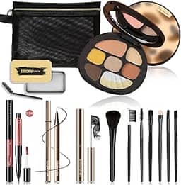 Kit completo de maquiagem para mulheres, kit básico de cosméticos para iniciantes e profissionais, conjunto de maquiagem para os olhos para meninas, kits de maquiagem para adolescentes, conjunto de