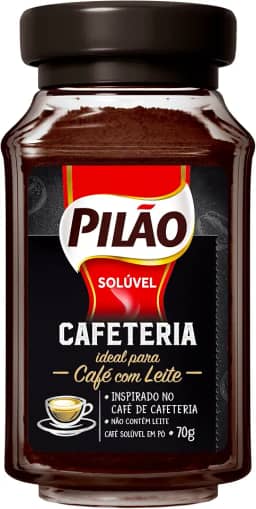 Café Solúvel em Pó Pilão Cafeteria Vidro 70g