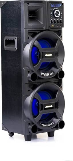 Amvox Caixa de Som Amplificada ACA 1101 Black Duplo 8-1100W RMS, Bluetooth, Equalizador, USB