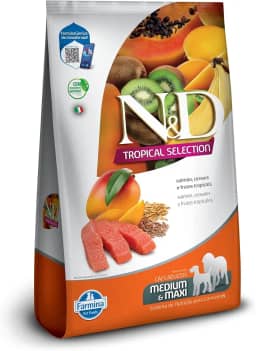 N&D Tropical para Cães Adultos de Raças Médias e Grandes Sabor Salmão, Cereais e Frutas Tropicais 12Kg