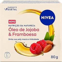 NIVEA Sabonete Vegetal Nutrição Da Natureza Óleo de Jojoba & Framboesa 80g - Pele limpa, macia e hidratada por mais tempo.