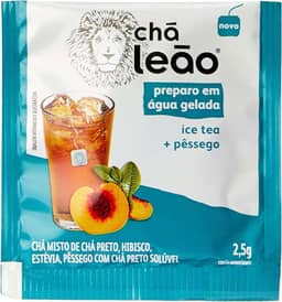 Chá Leão Preparo em Agua Gelada Ice tea Pessego