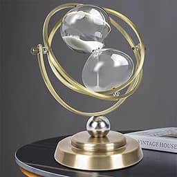 Ampulheta Decorativa Retrô 60 minutos Suporte Metal Dourado, Ampulheta 60 Minutos