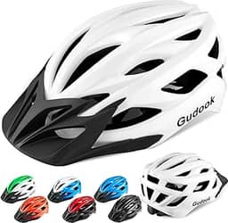 Gudook Capacetes de bicicleta para homens – Capacete de bicicleta feminino adulto – Capacete de ciclismo leve e ajustável com viseira removível para ciclistas de estrada de montanha
