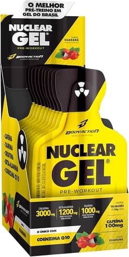Pré Treino Nuclear Rush Gel 10 Sachês 25g Sabor Guaraná Bodyaction