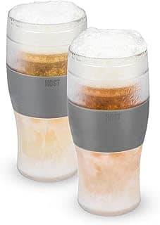 Host Copos de cerveja Freeze, canecas de cerveja congeladas, conjunto de copos de cerveja congeláveis, copo de cerveja isolado para manter suas bebidas frias, copos isolados de parede dupla, copo para