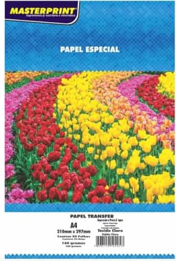 PAPEL PHOTO TRANSFER A4 PARA TECIDO CLARO 160G / 5UN / MASTERPRINT
