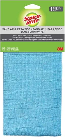 3M, Super Pano de Chão Scotch-Brite, Para Limpeza, Lavável e Reutilizável, Azul, 1 unidade