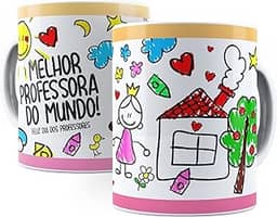 Caneca A Melhor Professora Do Mundo 325 Ml De Porcelana