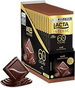 Chocolate Lacta Intense Amargo 60% Cacau Café Caixa Com 17 Unidades De 85g