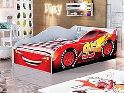 Mini Cama Carro Infantil Meninos Adesivada Personagens 100% MDF (95 vermelho)
