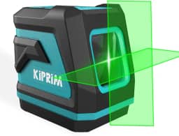 Kiprim Nível de laser verde LV8 com visibilidade aprimorada, brilho ajustável, modo manual/autonivelamento/pulso, baterias e bolsa de transporte incluídos
