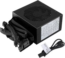 Hivento Fonte, 700W, ATX Não Modular Fonte PC, Certificação 80 Plus Bronze, PFC Ativo, Baixo Ruído, Acompanha Cabo de Energia, 110/240V, Cor Preta