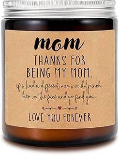 Presentes para mãe da filha e filho - Mom Thanks for Being My Mom - Melhores presentes para o dia das mães - Velas perfumadas de lavanda - Velas de soja