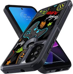 Para Motorola G Power, o melhor padrão de videogame de jogador, absorção de choque, capa protetora de camada dupla híbrida de silicone interno para Moto G Stylus 5G (Moto G Power 5G