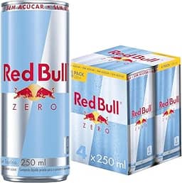 Pack de 4 Latas Red Bull Energético, Zero, Sem Açúcar, 250ml