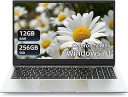 Laptop Windows 11 Pro de 15,6 polegadas, 12 GB de RAM com notebook 256 GB de ROM, processadores de CPU N5095 de até 2,9 GHZ, 5G WiFi/BT 4.2/HDMI - Laptops empresariais/computador estudantil, laptop