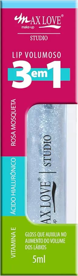 Max Love Gloss Labial Lip Volumoso 3 em 1 Cor 307 - Translucido