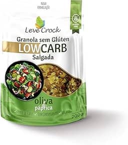 Granola sem glúten salgada Leve Croc low carb Oliva e Páprica 200g
