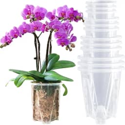 Potes de orquídea pacote com 12 – 3 de cada um de 9,9, 12,9, 5,5 e 6,3 polegadas, vasos de orquídea transparentes com furos para replantação, vaso de orquídea de plástico para ambientes internos e externos