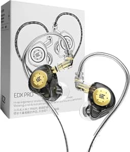 Fone De Ouvido Profissional KZ EDX Pro Intra-auricular, Driver Dinâmico Magnético Composto de 10mm, Cabo Substituível, Original - Perfeito para Cantores - AlverSun (PRETO)