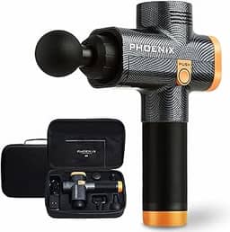 Pistola Massageadora Muscular Phoenix A2 Profissional + Case (Amarelo)
