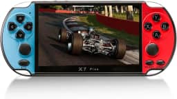 Console de Videogame X7 Plus de 5.1 Polegadas Jogadores de Videogame Portáteis Double Ro Er 8Gb de Memória Integ Da 1000 Games Mp5 Controle de vídeo game Azul Vermelho