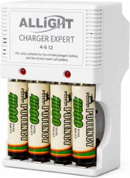 Carregador de Pilhas Recarregáveis AA AAA e Bateria 9V Ni-MH Bivolt 4700mAh, com LED Indicador, Compatível com Controles, Brinquedos, Lanternas e Eletrônicos – Não Acompanha Pilhas