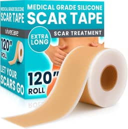 Fita de silicone ViveCare para cicatrizes cirúrgicas - Adesivos de cicatriz de silicone de grau médico para pós-cirurgia - Tiras de fita curativa em gel de silicone - para cicatrizes, seção C (bege)