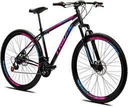Bicicleta Aro 29 Aço Mountain Bike Tridal com Freio a Disco e Suspensão Dianteira New Suspension