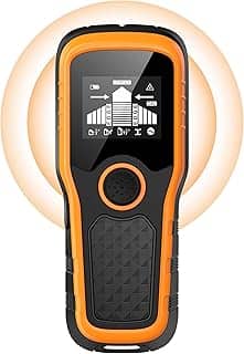 Scanner de parede 5 em 1 – Detector para madeira, metal, vigas, tubos e fios AC, versão atualizada de chip inteligente, tela LCD de alta definição e alarme audível