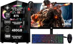PC Gamer Completo Intel Core I7 3.4GHz 16GB DDR3 SSD 480GB Monitor 21,5" Kit Gamer - Escolha a placa de vídeo (ONBOARD)