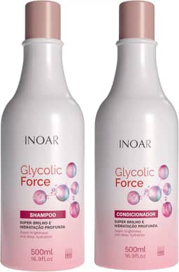 Inoar, Glycolic Force, Kit Sh Cond, Super Brilho, Hidratação Profunda - 500ml