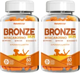 Kit Combo 2 Bronze Skin Betacaroteno + Vitamina C 120 Cápsulas Natunéctar