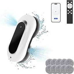 Robô inteligente de limpeza de janelas com spray de água duplo, limpador automático de janelas por dentro/externo, Winbot de potência de sucção 3000Pa, tecnologia de detecção de borda, lavador de
