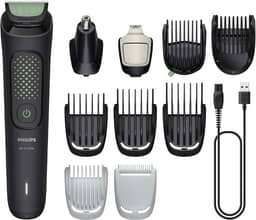 Philips Multigroom Aparador de Pelos 13 em 1 - Barbeador elétrico e Aparador para Rosto, Cabeça e Corpo, Lâminas Autoafiáveis e Amigáveis à Pele, 13 Configurações de Comprimento, Modelo MG3941/15