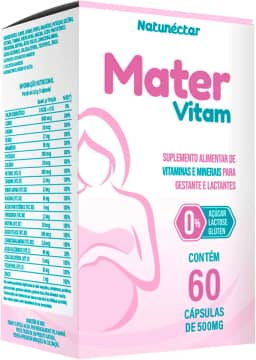 Mater Vitamina Para Gestante Materna 500mg 60 Cápsulas - Natunéctar
