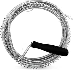 Desentupidor Dreno em Espiral com Cabo de Aço Carbono 3 Metros para Ralos Canos Pia Cozinha e Banheiro Solução Prática para Tubulação com Mola Inoxidável Ideal para Casa e Coletor de Cabelo