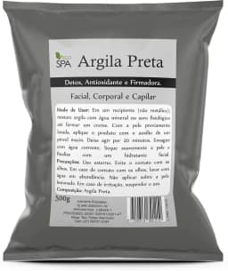 Argila Verde, Preta, Rosa, Branca, Amarela, Mascara Facial - Capilar 500g (PRETA 500G)