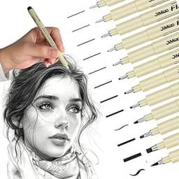 Kit 12 Canetas Nanquim Profissional para Desenho Técnico Artístico Mangá Lettering Brush Sakura Precisão Projetos Caligrafia