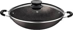 Wok Tramontina Paris Em Alumínio Com Revestimento Interno E Externo Em Antiaderente Starflon Max Chumbo Com Tampa De Vidro 36 Cm 6,0 L