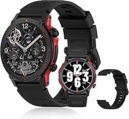 PEJE Relógio Smartwatch com Pulseira Extra - Tela AMOLED 1.43' Tela Full Touch, À Prova d'Água IP68, Faz/Recebe Chamadas,Notificações, 123+ Esportes, Assistente por Voz IA, iOS/Android (Preto)